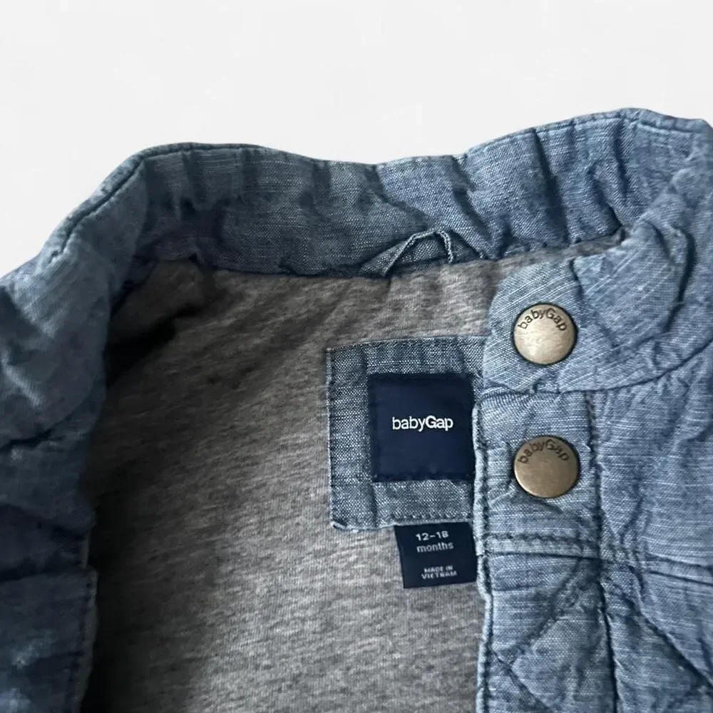 Baby Gap Blue denim quilted vest